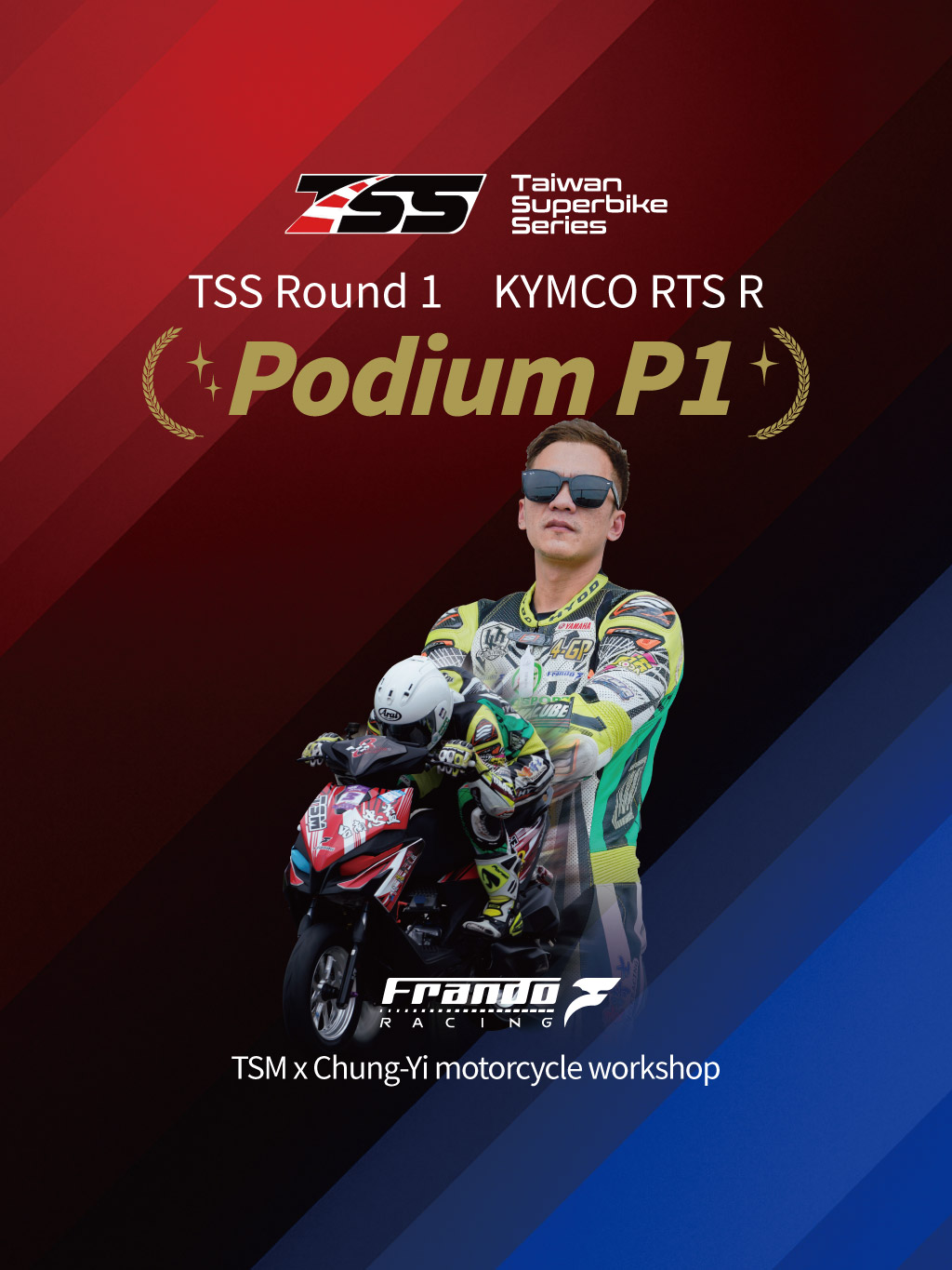 TSS Round 1，KYMCO RTS R Group, Podium P1