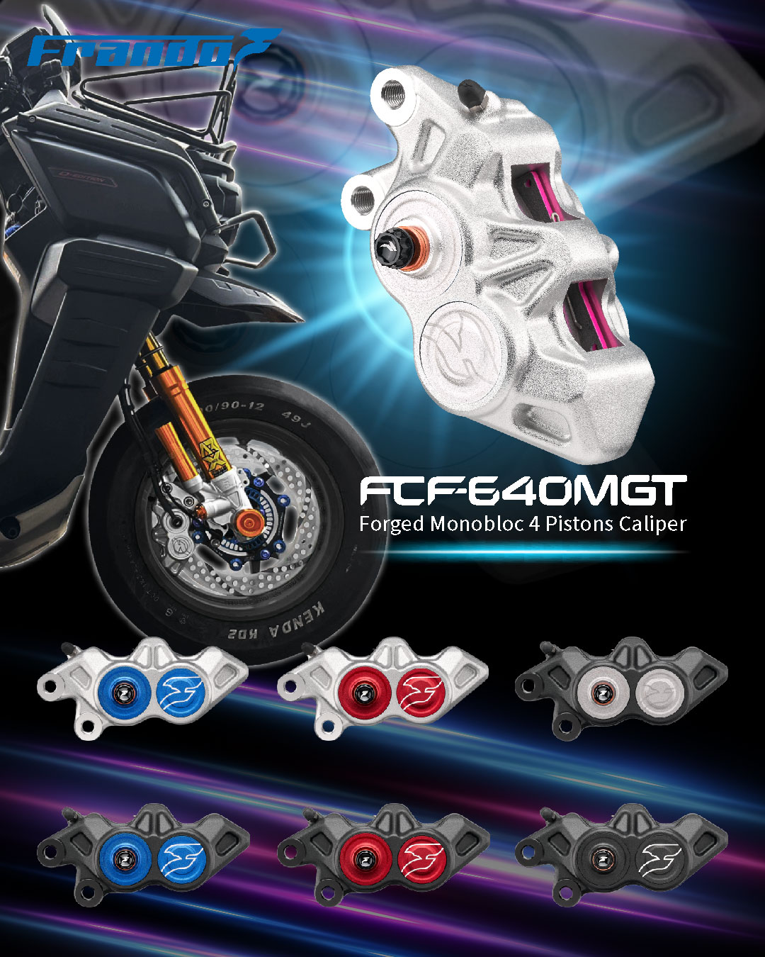 The rugged, off-road YAMAHA BWS now features the FCF-640MGT forged monobloc caliper